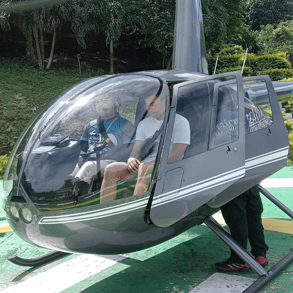 Boracay helicopter ride tour experience with tourists