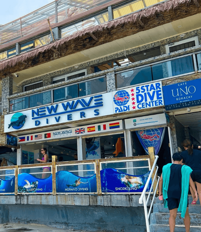 Boracay dive center and watersports shop by the beachfront.